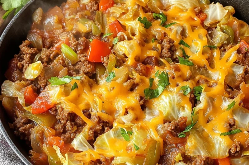 Cabbage Roll Skillet (Easy Keto Ground Beef Dinner Recipe)