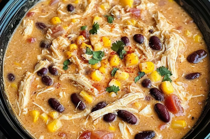 Easy Crock Pot Cream Cheese Chicken Chili
