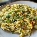 Grilled Corn Orzo Salad with Scallion Dill Dressing