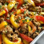 Ground turkey and peppers