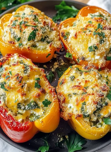 Herby Ricotta Stuffed Peppers