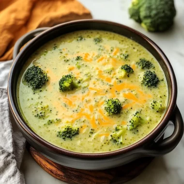 High Protein Broccoli Cheddar Soup