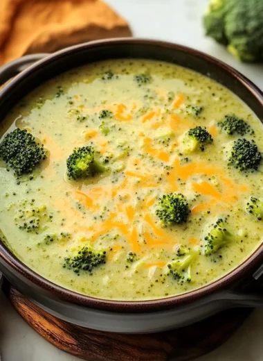 High Protein Broccoli Cheddar Soup