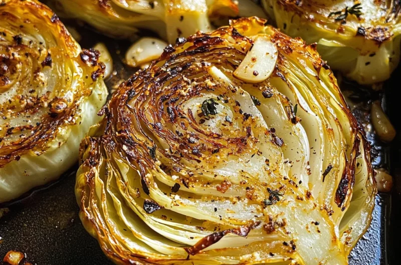 Oven Roasted Garlic Cabbage Steaks