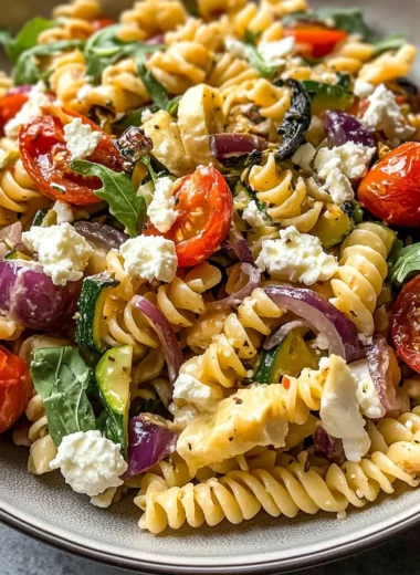 Roasted Veggie Pasta with Feta
