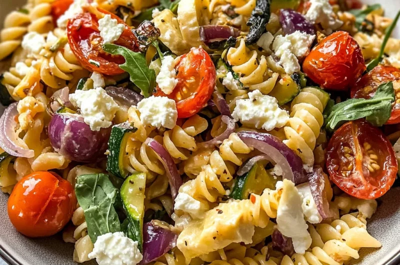 Roasted Veggie Pasta with Feta