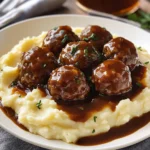 Salisbury Meatballs and Mashed Potatoes Recipe