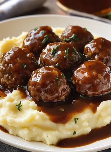 Salisbury Meatballs and Mashed Potatoes Recipe
