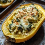 Spinach and Artichoke Stuffed Spaghetti Squash