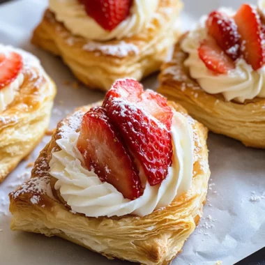 Strawberries and Cream Puff Pastries
