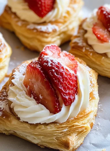 Strawberries and Cream Puff Pastries