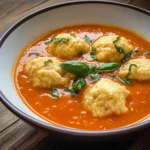 Tomato Soup with Cheese Dumplings