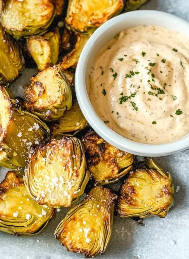 Air Fryer Artichoke Hearts with Garlic Aioli (Keto and Low Carb)