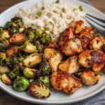 Air Fryer Sweet Chili Chicken and Brussels Sprouts