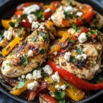 Baked Chicken with Crispy Feta & Vinaigrette