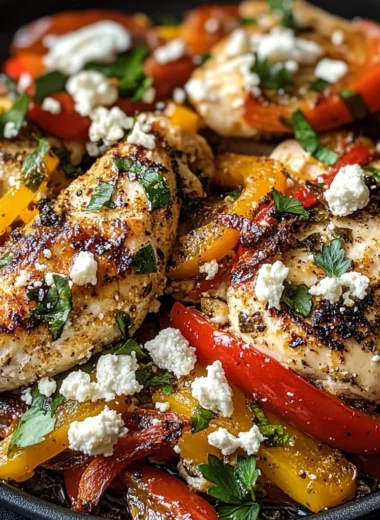 Baked Chicken with Crispy Feta & Vinaigrette