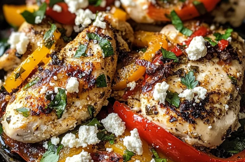 Baked Chicken with Crispy Feta & Vinaigrette