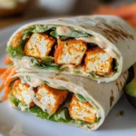 Buffalo Tofu Wrap with Easy Vegan Ranch
