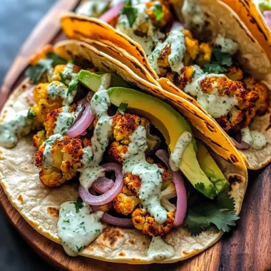 Cauliflower Tacos with Cilantro Lime Crema