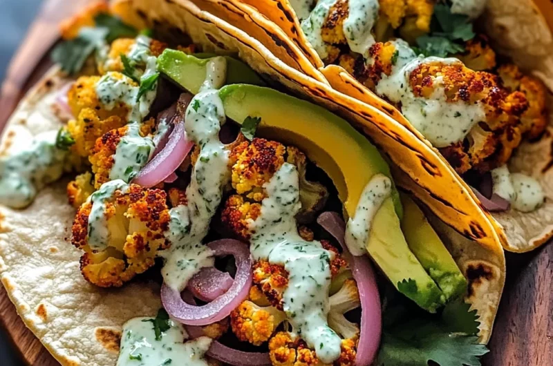 Cauliflower Tacos with Cilantro Lime Crema