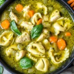 Chicken Pesto Tortellini Soup