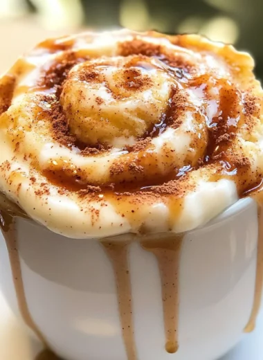 Cottage Cheese Cinnamon Roll Mug Cake
