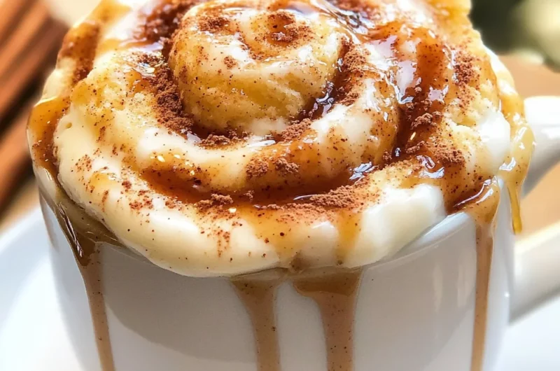 Cottage Cheese Cinnamon Roll Mug Cake