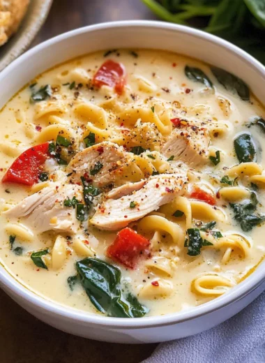 Creamy Italian Slow Cooker Chicken Noodle Soup