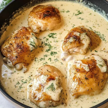Creamy Oven Baked Chicken Thighs