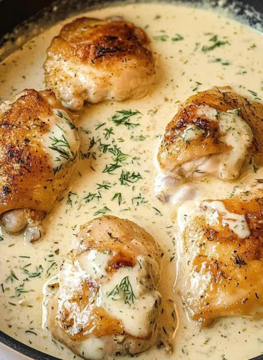 Creamy Oven Baked Chicken Thighs