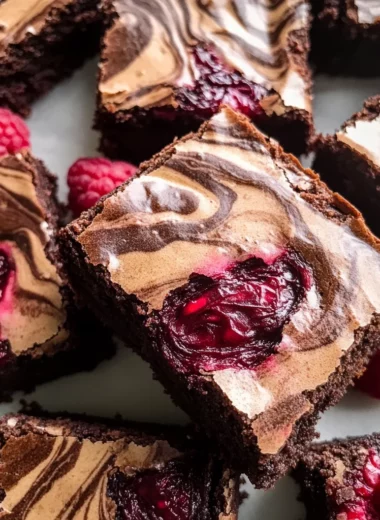 Decadent Raspberry Swirl Brownies