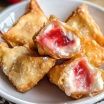 Deep-Fried Strawberry Cheesecake Stuffed Wonton Bites: Irresistibly Crispy!