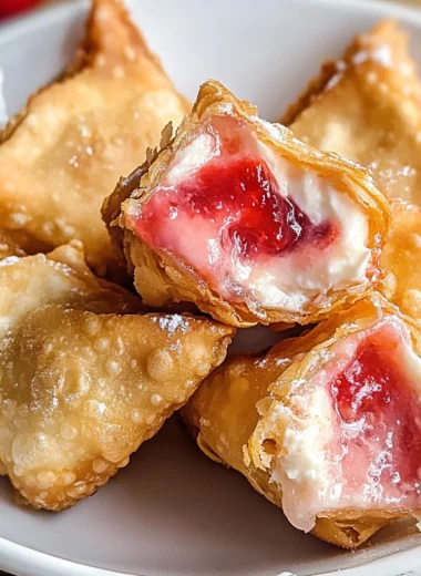 Deep-Fried Strawberry Cheesecake Stuffed Wonton Bites: Irresistibly Crispy!
