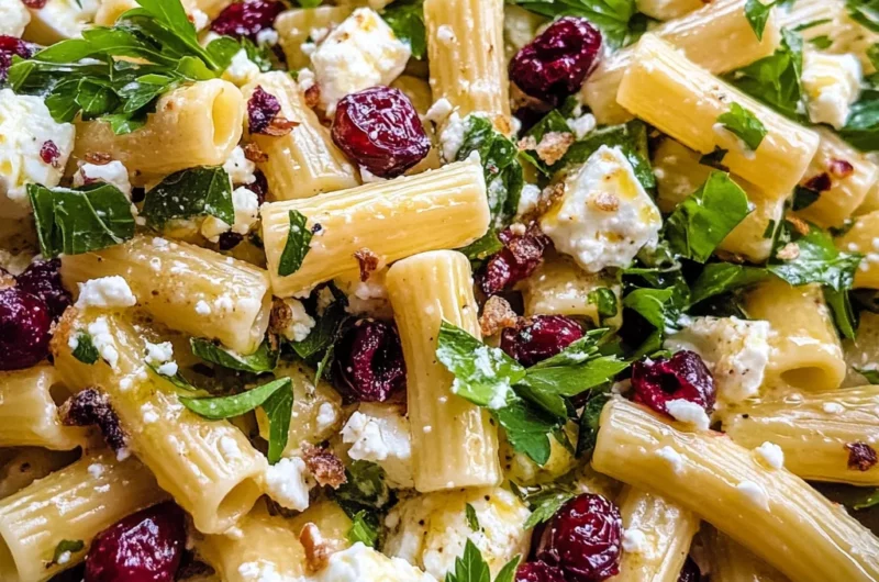 Feta & Cranberry Rigatoni Salad with Lemon Vinaigrette