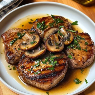 Garlic Butter Mushroom beef Chops