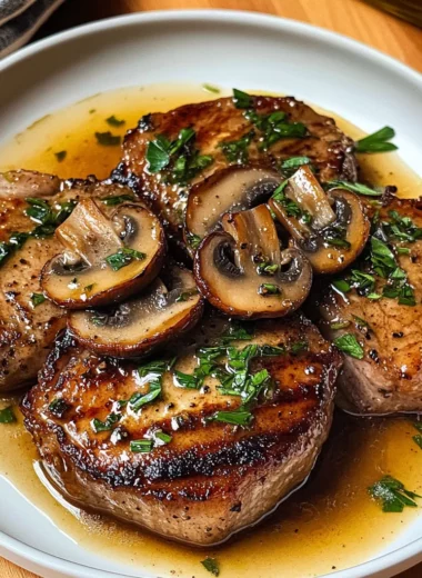 Garlic Butter Mushroom beef Chops