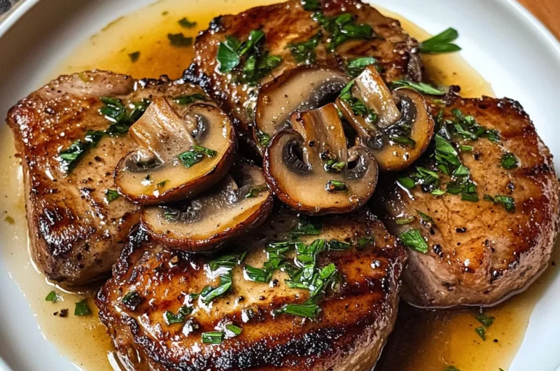 Garlic Butter Mushroom beef Chops