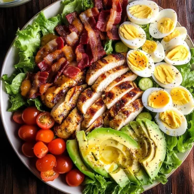 Grilled Chicken Cobb Salad with Honey Dijon {Paleo, Whole30 Option}