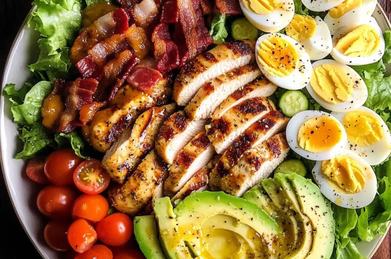 Grilled Chicken Cobb Salad with Honey Dijon {Paleo, Whole30 Option}