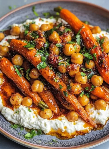 Honey Harissa Carrots With Whipped Feta
