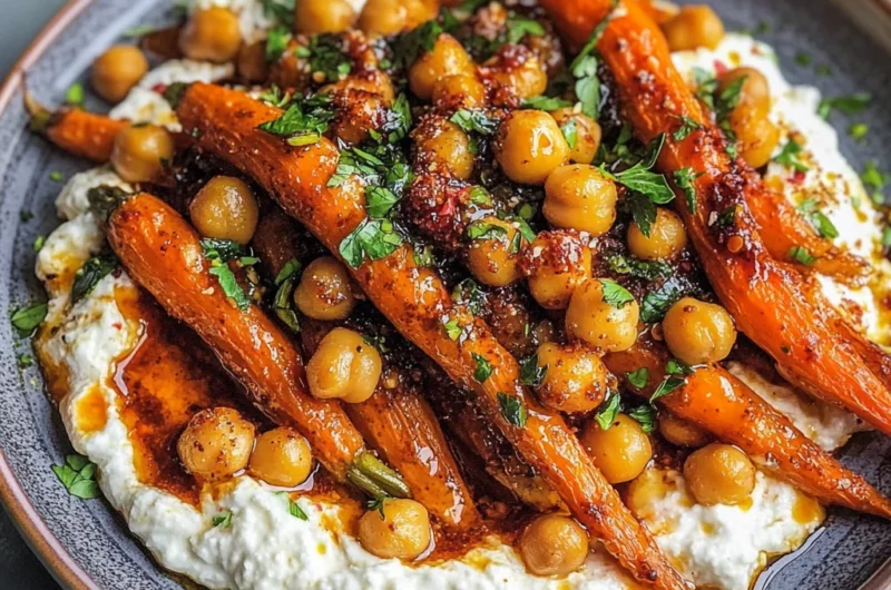 Honey Harissa Carrots With Whipped Feta