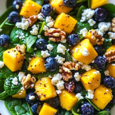 Mango Salad with Spinach and Blueberries