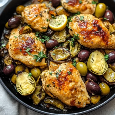 Mediterranean Lemon Chicken with Artichokes & Olives