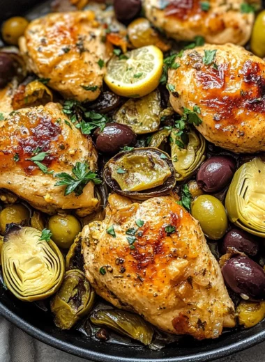 Mediterranean Lemon Chicken with Artichokes & Olives