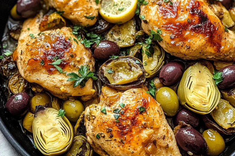 Mediterranean Lemon Chicken with Artichokes & Olives