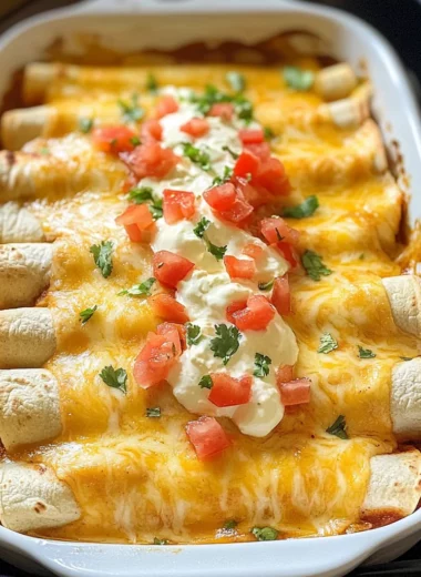 Queso Chicken Enchiladas