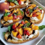 Quick Peach Bruschetta with Whipped Ricotta