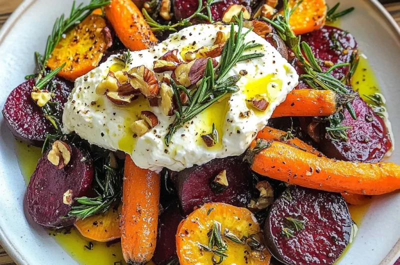 Roasted Beets and Carrots Salad with Burrata