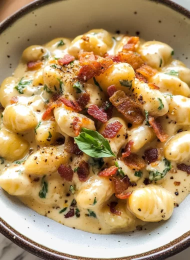 Roasted Garlic Cream Sauce with Gnocchi