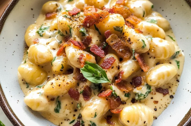 Roasted Garlic Cream Sauce with Gnocchi